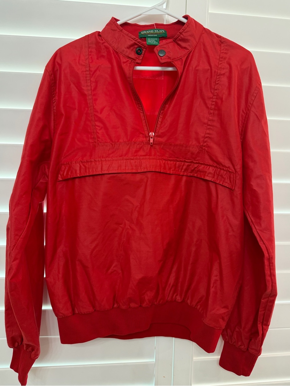Grand Slam Red Snap-Front Windshirt